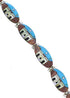 Silver Multicolor Native American Village Design Link Bracelet GS74745