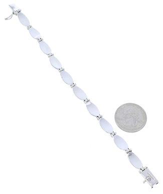 Silver Multicolor Native American Village Design Link Bracelet GS74745