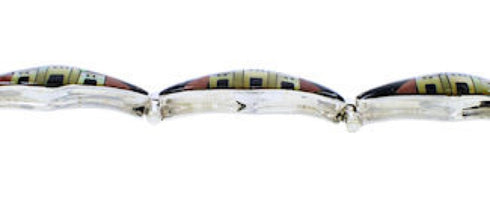Multicolor Native American Village Design Link Bracelet GS74743