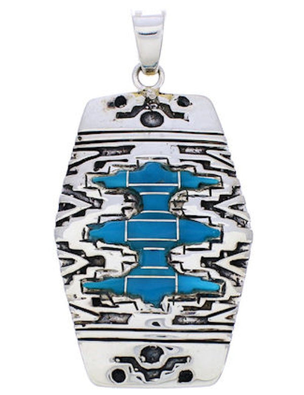 Silver Turquoise Inlay Jewelry Pendant MW75166