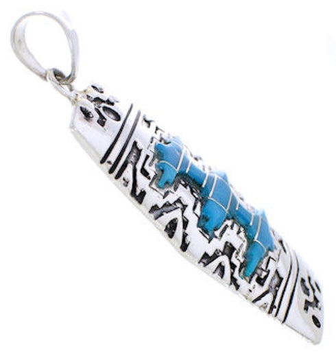 Silver Turquoise Inlay Jewelry Pendant MW75166