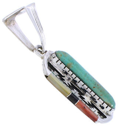 Southwestern Jewelry Multicolor Silver Pendant MW75197