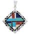Southwest Sterling Silver Multicolor Pendant GS75185