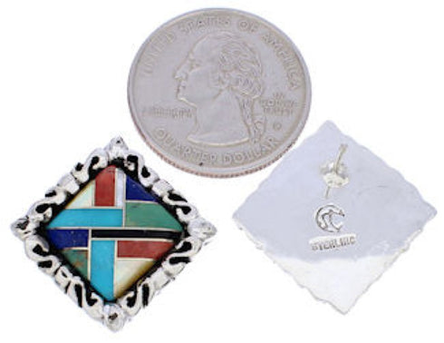 Multicolor Silver Southwest Post Earrings GS75043