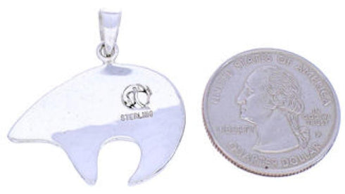 Bear Arrow Turquoise Sterling Silver Jewelry Slide Pendant MW74914