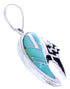 Bear Arrow Turquoise Silver Jewelry Slide Pendant MW74917