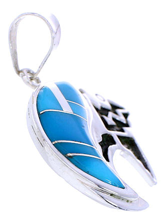 Turquoise Inlay Silver Bear Arrow Slide Pendant MW74930