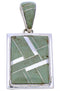 Turquoise Inlay Sterling Silver Reversible Pendant MW74995