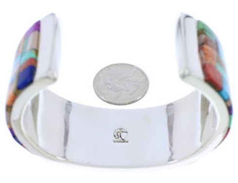 Multicolor Silver Native American Village Design Cuff Bracelet MX28023