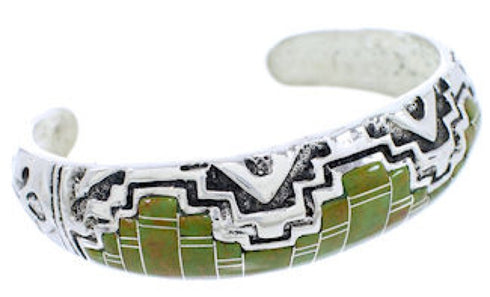 Sterling Silver Southwestern Turquoise Inlay Cuff Bracelet MX27170