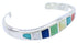 Southwest Multicolor Inlay Sterling Silver Cuff Bracelet MX27205