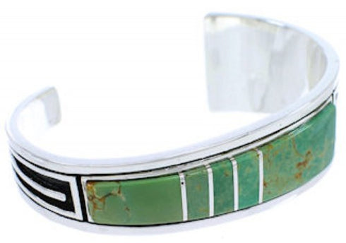 Turquoise Southwestern Feather Jewelry Silver Cuff Bracelet MX27315