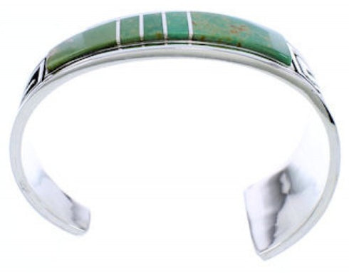 Turquoise Southwestern Feather Jewelry Silver Cuff Bracelet MX27315