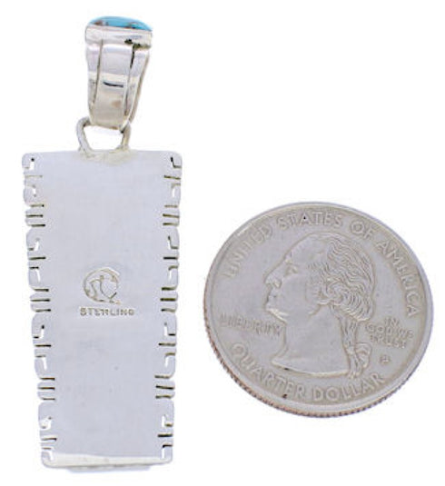 Silver Southwest Turquoise Inlay Pendant FX30921