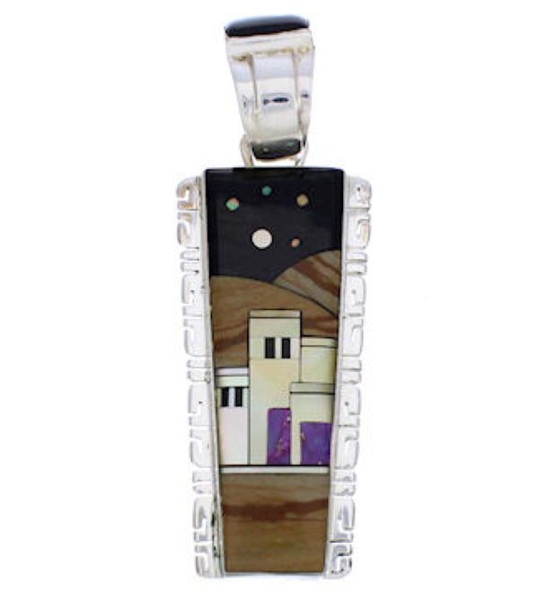 Native American Village Or Pueblo Design Multicolor Pendant FX30934