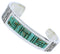 Turquoise Inlay And Genuine Sterling Silver Cuff Bracelet EX27793