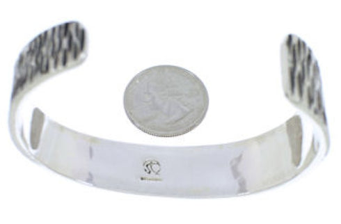 Turquoise Inlay And Genuine Sterling Silver Cuff Bracelet EX27793