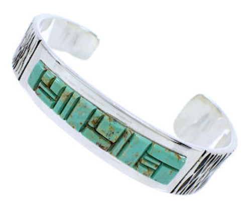 Sterling Silver Turquoise Southwest Jewelry Cuff Bracelet EX27813