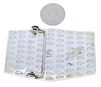 Sterling Silver Turquoise Southwest Bear And Hand Belt Buckle PX29069