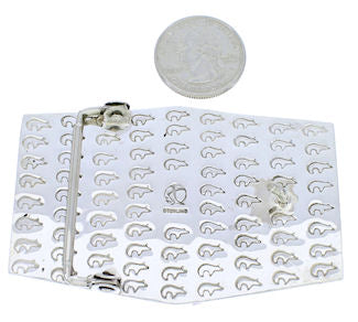 Southwest Turquoise Sterling Silver Hand And Bear Belt Buckle PX29084