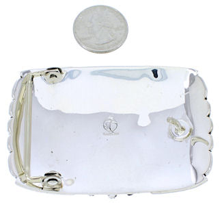 Southwestern Turquoise Sterling Silver Sun Heart Belt Buckle PX29134