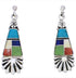 Multicolor Southwest Sterling Silver Post Dangle Earrings MW76010