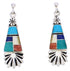 Multicolor Inlay Southwestern Jewelry Post Dangle Earrings MW76020