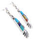 Multicolor Inlay Southwestern Jewelry Post Dangle Earrings MW76020