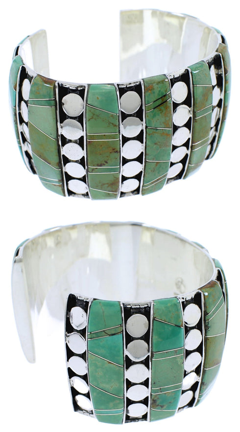 Genuine Sterling Silver And Turquoise Jewelry Cuff Bracelet EX27837