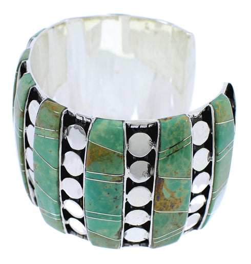 Genuine Sterling Silver And Turquoise Jewelry Cuff Bracelet EX27837