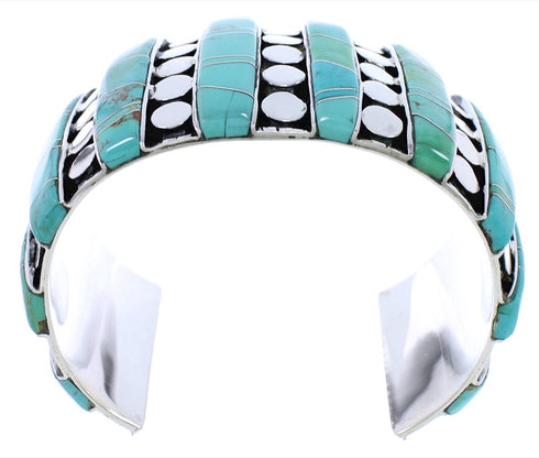 Southwest Turquoise And Sterling Silver Jewelry Cuff Bracelet EX27842