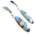 Southwest Multicolor Inlay Post Dangle Earrings GS75652