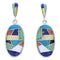 Multicolor Southwest Sterling Silver Post Dangle Earrings GS75657