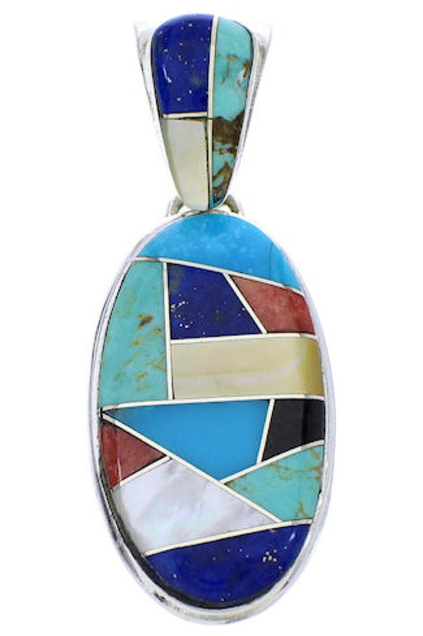 Southwest Genuine Sterling Silver Multicolor Pendant GS75698