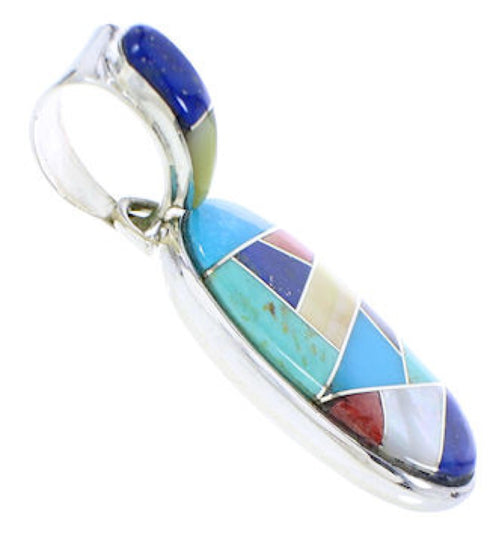 Southwest Genuine Sterling Silver Multicolor Pendant GS75698