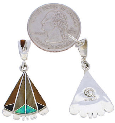 Southwestern Jewelry Multicolor Sterling Silver Post Earrings MW75802