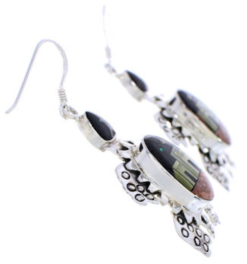 Native American or Pueblo Design Multicolor Turtle Earrings MW75817