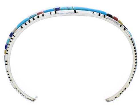 Sterling Silver Multicolor Southwest Jewelry Cuff Bracelet EX27343