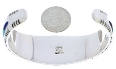 Southwestern Multicolor Sterling Silver Cuff Bracelet Jewelry EX27350