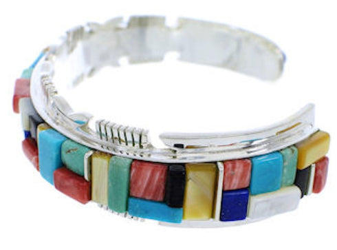 Multicolor Southwestern Sterling Silver Jewelry Cuff Bracelet EX27446