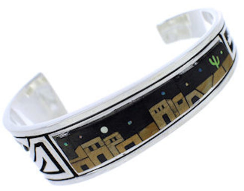 Multicolor Feather Native American Design Cuff Bracelet MW75595