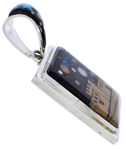 Native American Design Multicolor Reversible Pendant Jewelry EX29494