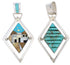 Multicolor Native American Village Design Reversible Pendant EX29495
