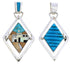 Southwest Multicolor Native American Design Reversible Pendant EX29497