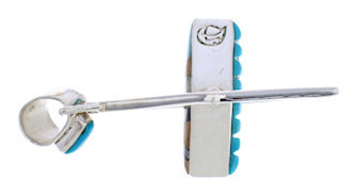 Silver Multicolor Native American Design Reversible Pendant EX29498