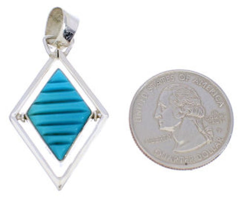 Silver Multicolor Native American Design Reversible Pendant EX29498