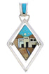 Native American Design Southwest Multicolor Reversible Pendant EX29499