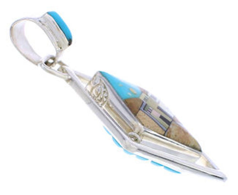 Native American Design Southwest Multicolor Reversible Pendant EX29499