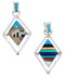 Multicolor Native American Design Reversible Silver Pendant EX29501