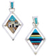 Multicolor Native American Design Reversible Silver Pendant EX29501